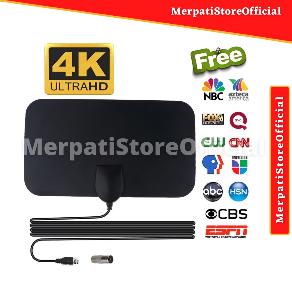 Antena TV Digital DVB-T2 4K High Gain 25dB / Perangkat Antena TV digital indoor / Dalam Ruangan