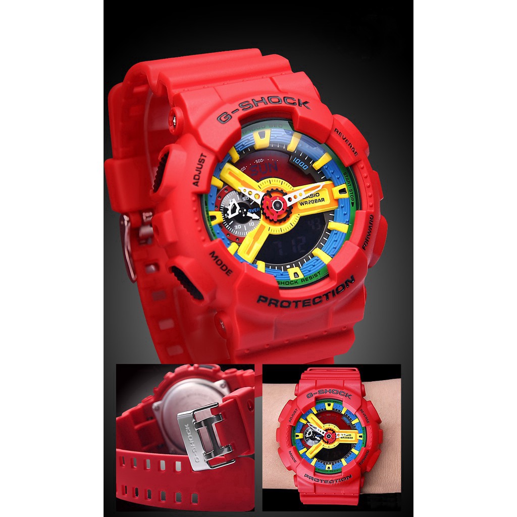 GA G-Shock GA-110 Red Yellow Wrist Watch Men Sport Watches