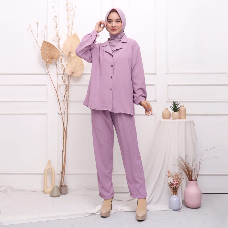 ANYA SET - SETCEL CRINKLE URAGIRI SET CRINKLE MUSLIMAH GROSIR SETCEL RUBIAH