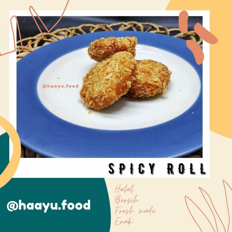 

Spicy Roll Frozen isi 10pcs, enak, halal, fresh made