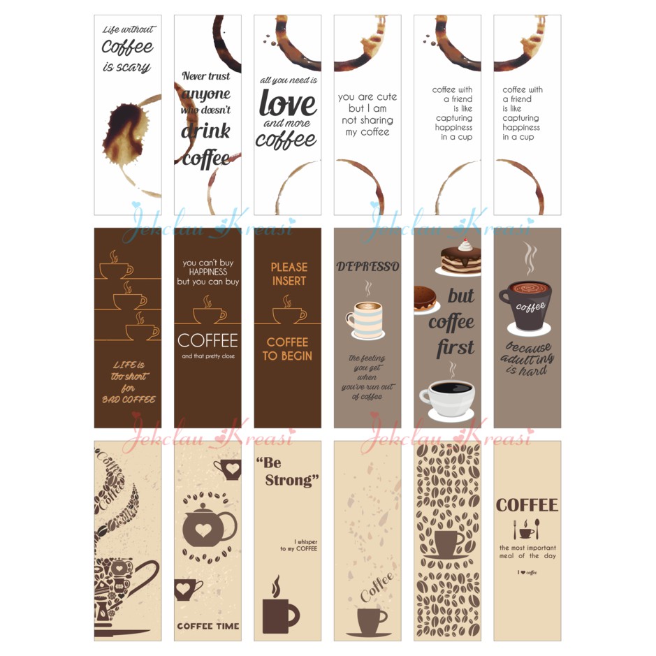 

Bookmark Coffee Theme - Pembatas Buku Limited Edition