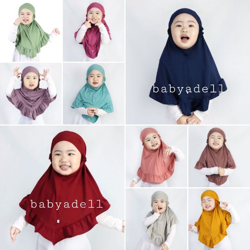 Jilbab Anak Instan Tali Karet Model Bergo Bahan Jersey Premium 4-7 Tahun