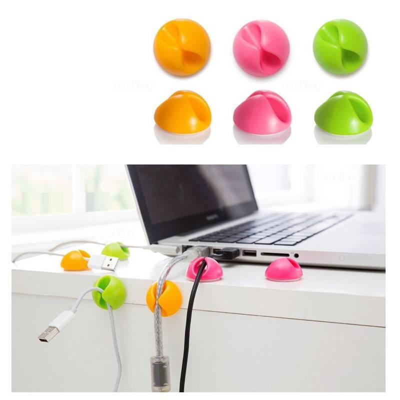 Klip Holder Organizer Kabel Usb / Charger Untuk Meja