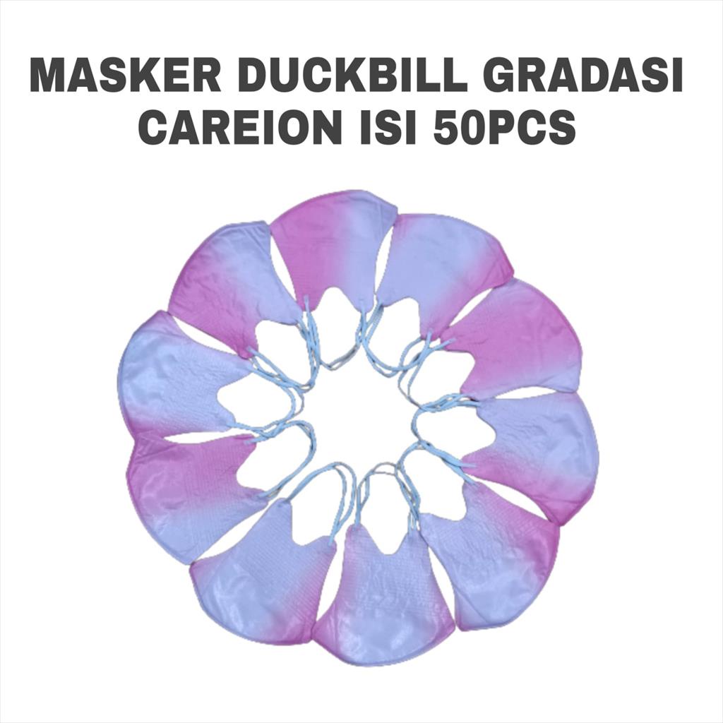 MASKER DUCKBILL CAREION   GRADASI WARNA 3D  ISI 50PC