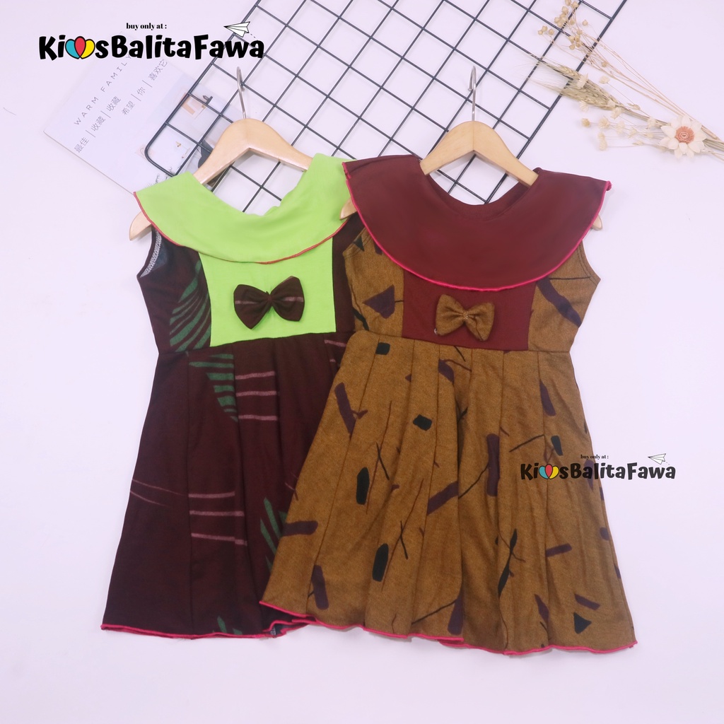 (Batik) Dress Cantika uk 3-4 Tahun / Dres Anak Perempuan Model Yukensi Baju Pesta Cewek Motif Modern