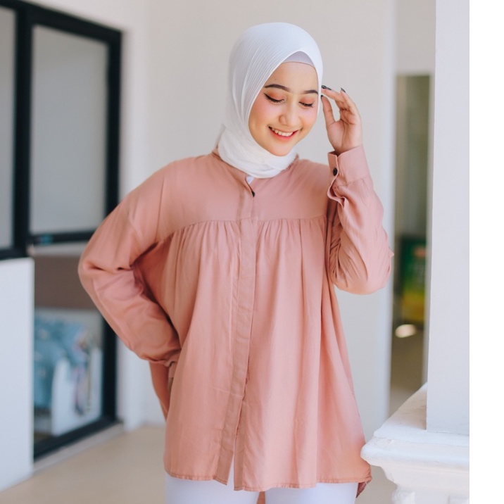 (MGA) BLOUSE IDONA OVERSIZE CRINCLE REMPEL ATASAN OVERSIZE RAYON