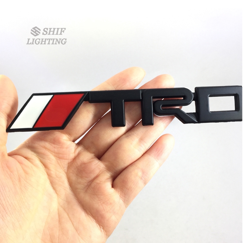 1Pc Stiker Emblem / Badge Motif Tulisan TRD Bahan Metal untuk Mobil Toyota