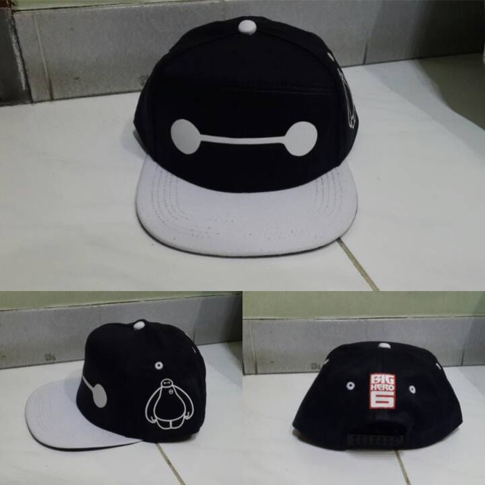 topi snapback baymax #baymax, fashionable,trendy,sporty,hitam,putih,pria,wanita,