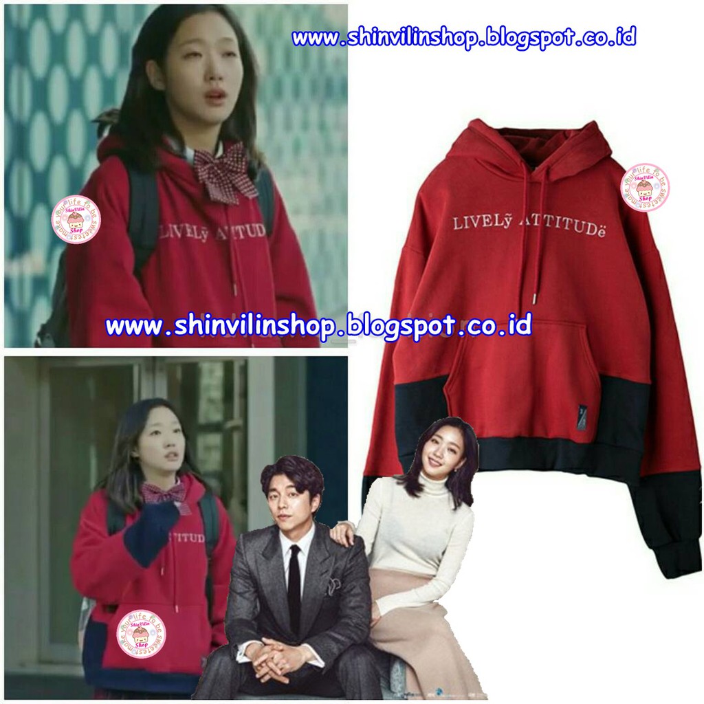 L - Hoodie Lively Attitude Kim Go Eun Goblin [Lokal]