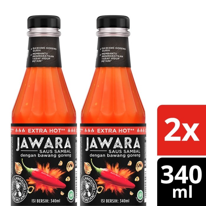 

01F1S Jawara Saus Sambal Extra Hot 340Ml Twin Pack Fsfs201