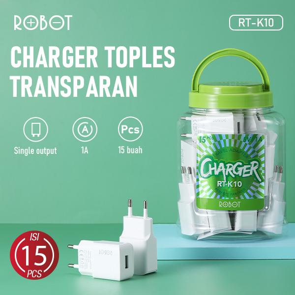 ROBOT RT-K10 ADAPTER KEPALA CHARGER USB PORT ADAPTOR OPPO VIVO SAMSUNG 1A