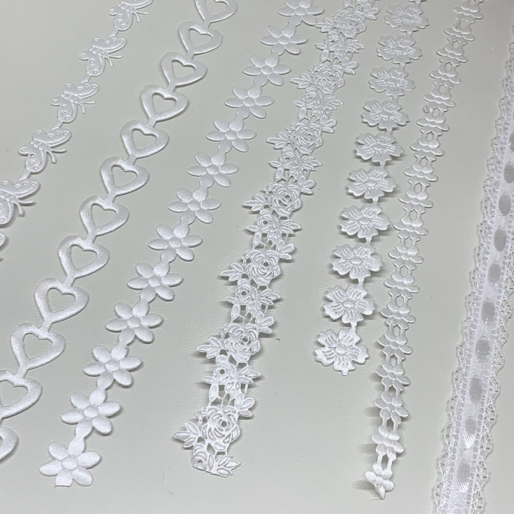 Renda Timbul Putih Bintang, Bunga, Renda