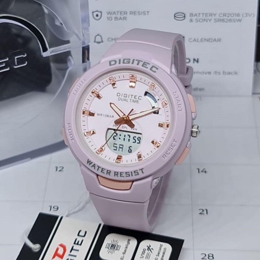 TERLARIS JAM TANGAN ORIGINAL WANITA DIGITEC DG-3082/BDA-4082T TARO PURPLE