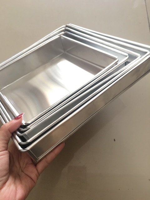 Loyang kotak Aluminium Tebal kue BOLU GULUNG tinggi 4 cm