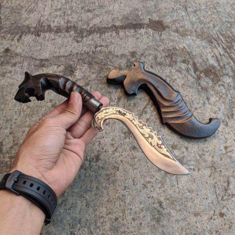 kujang baja bilah ukir batik(hobi&koleksi)