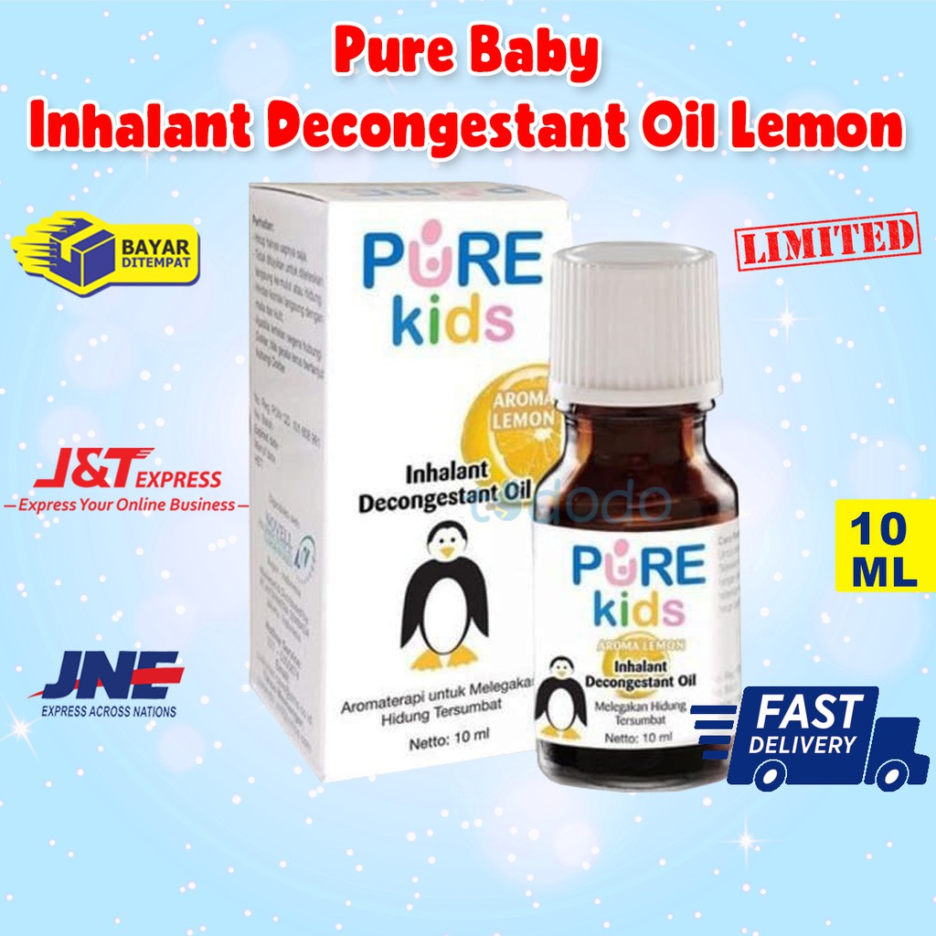 Pure Baby Inhalant Decongestant Oil Lemon 10ml - Oil untuk Hidung Tersumbat