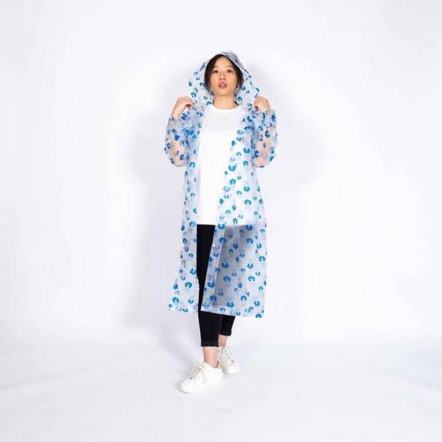 Jas hujan wanita / jas hujan terusan wanita / jas hujan gamis wanita / jas hujan traveling / jas hujan simpel / jas hujan motif motif eva beruang murah grosir  4U CLOTHING