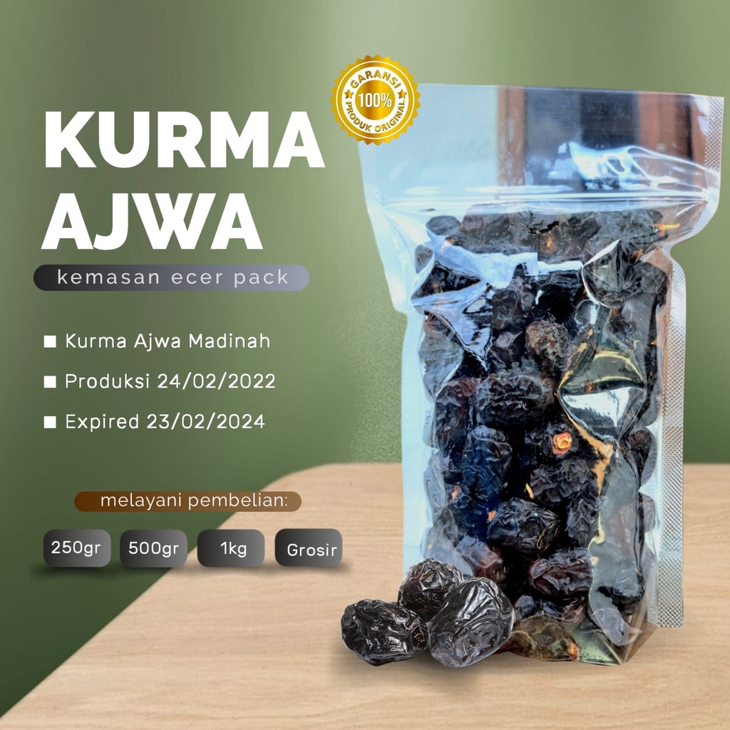 

Kurma AJWA ALMEDINA KEMASAN ECER PACK - 250 gram