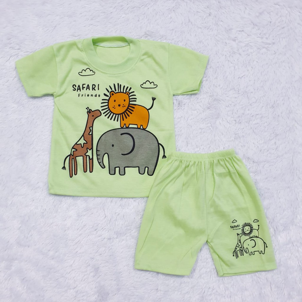PIYAMA PENDEK SAFARI ANAK USIA 0-12 BULAN / CYAND CLOTHING / SET PAKAIAN BABY