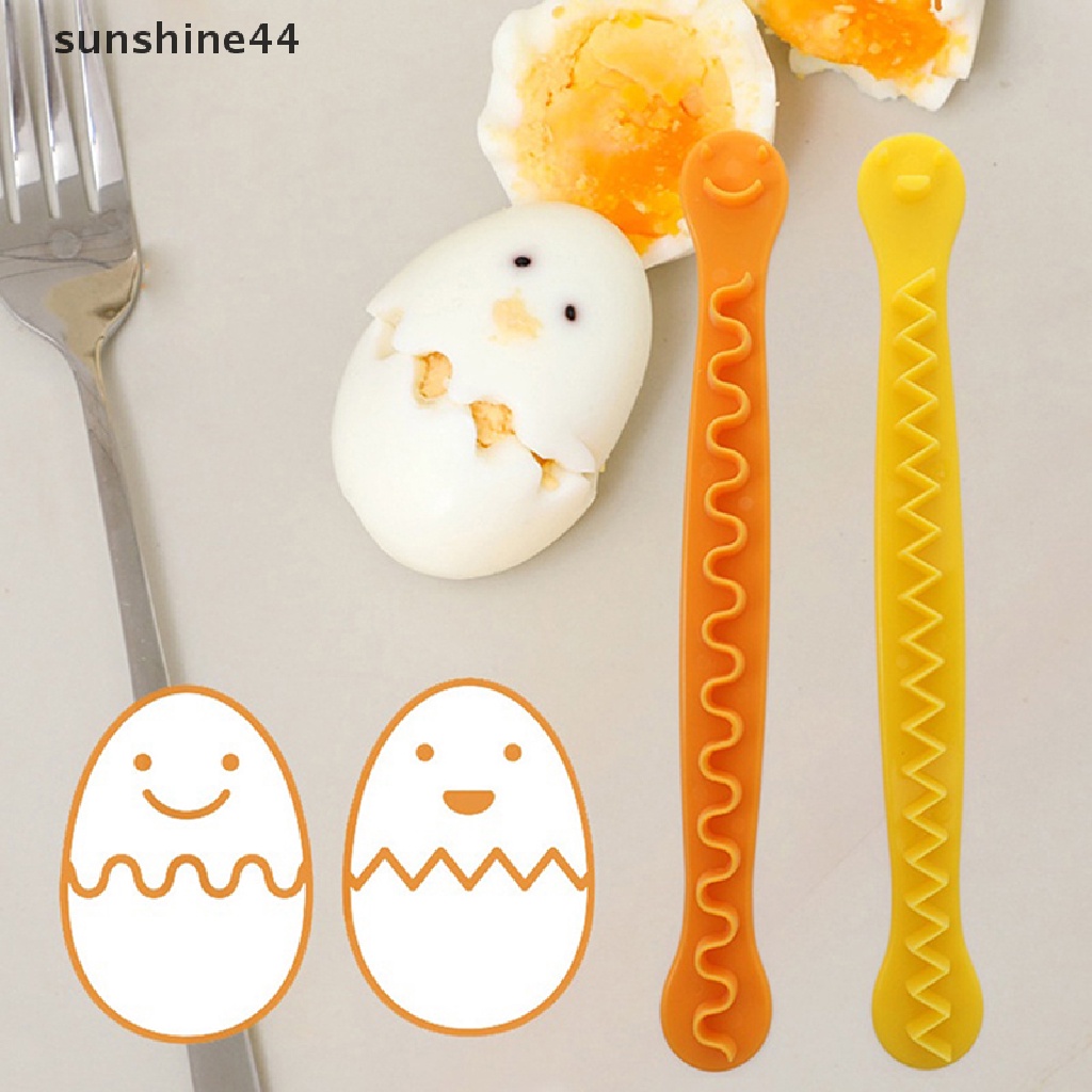 Sunshine 2Pcs Alat Pemotong Telur Rebus / Bento Bentuk Bunga Kreatif