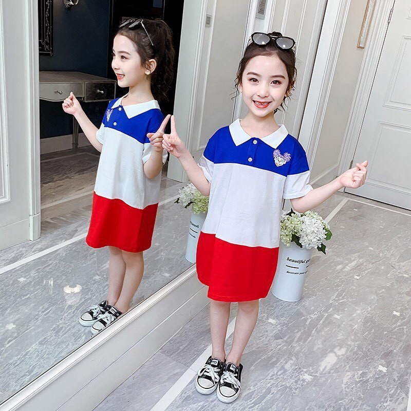 Promo !! Dress anak perempuan gemes import LS Dress polo clown cute sz 3-6thn