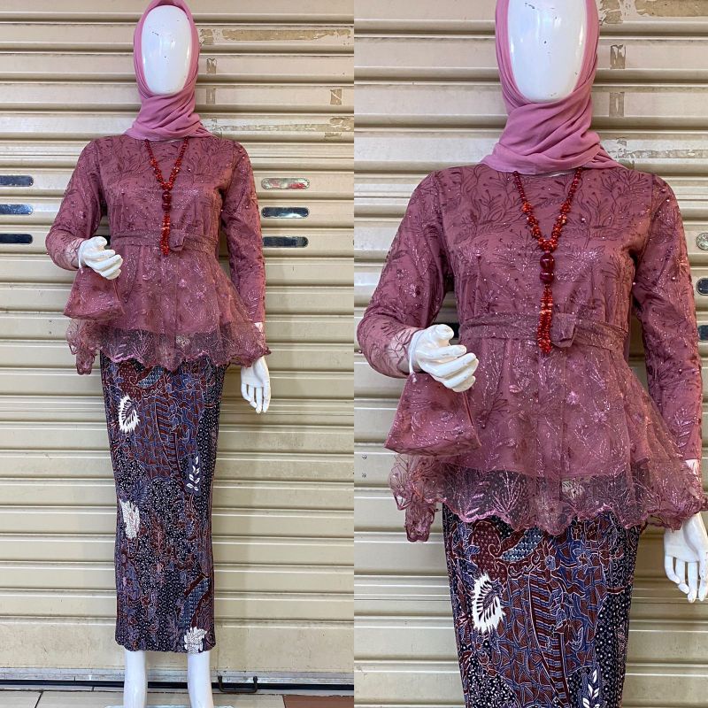 Kebaya Modern Cantika / Kebaya Wisuda / Kebaya Brukat / Kebaya Remaja / Set Kebaya Brukat Modern Terkini