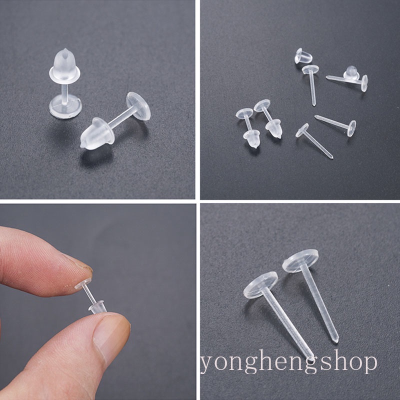 50pcs / Kantong Anting Tusuk Bahan Plastik Hypoallergenic Anti Alergi Transparan Untuk Wanita