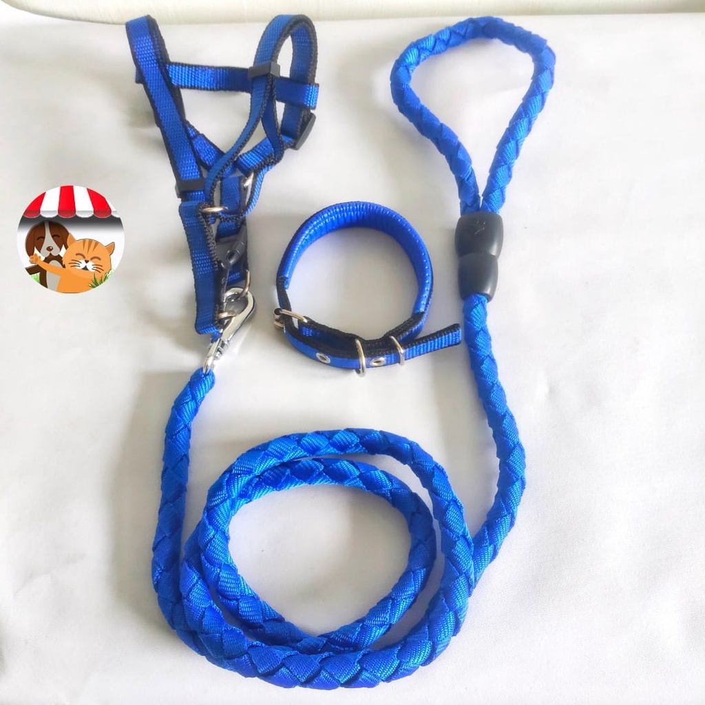 3in1 Tali Tuntun Harness Tali Leher Kalung Anjing Warna - LS17