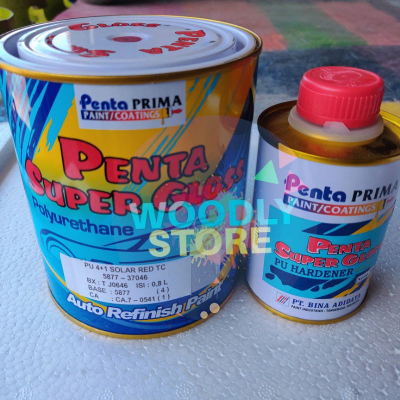 PENTA SUPER GLOSS PU 4+1 SOLAR RED TC MERAH DOFF CAT PU 2 KOMPONEN 1kg