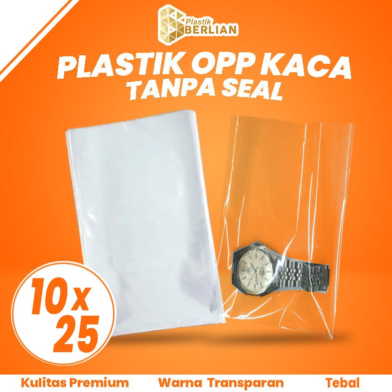 

Plastik Opp Kaca Tanpa Seal / Lem 10x25 cm Tebal Bening - 100 lbr