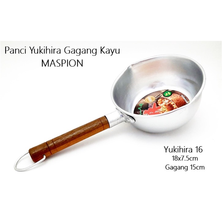 Panci Yukihira Gagang Kayu Uk. 16 &amp; Uk. 18 MASPION