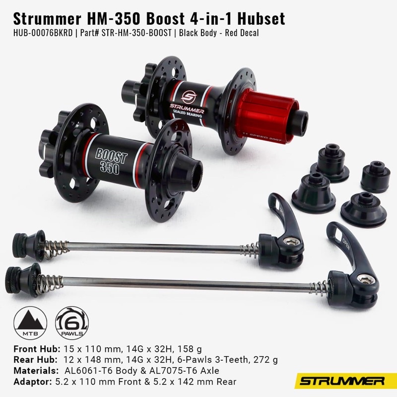 Hub freehub strummer HM350 boost 4 in 1