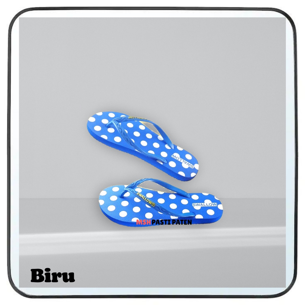 Sandal swallow polkadot Sandal jepit Sandal teplek Sandal tipis Sandal rumah Sandal enteng