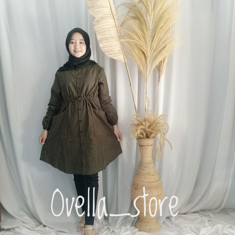 (SERI F) TUNIK KATUN LINEN/RAMI TALI SERUT