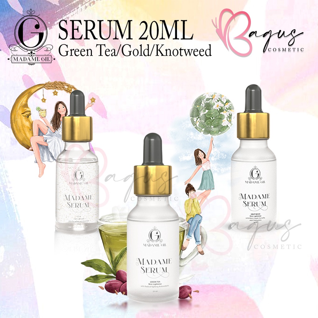 ⭐BAGUS⭐ MADAME GIE SERUM 20ml | Serum Wajah Skin Lightener Gold / Knotweed / Green Tea