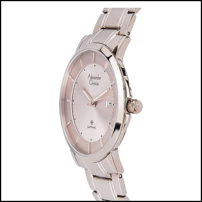 Alexander Christie Ac 8545 Md Brg Sl Man Sapphire Glass White Stainles