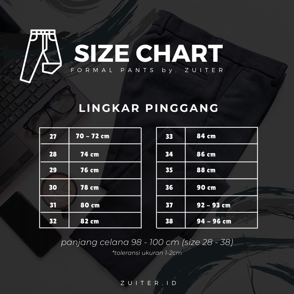 By Zuiter CELANA BAHAN | KERJA | FORMAL | KANTOR | PANJANG | HITAM | DASAR PRIA SLIMFIT-2