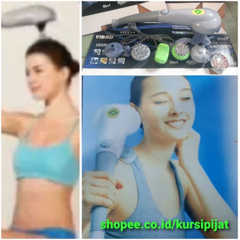 Alat pijat dolphin handle massager getar untuk terapi akupressur merk vibro 8in1 bukan produk jaco l