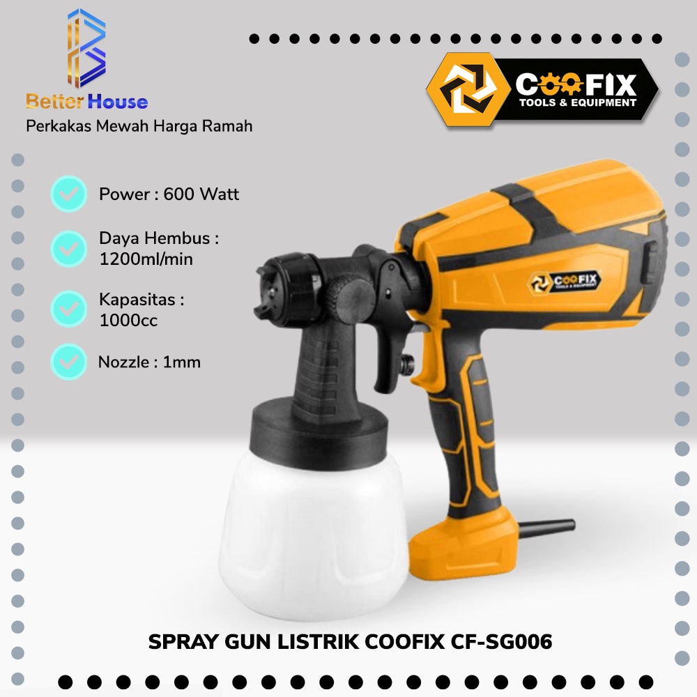 SPRAYGUN SPRAY GUN LISTRIK INDUSTRIAL 1000CC 600W COOFIX CF-SG006