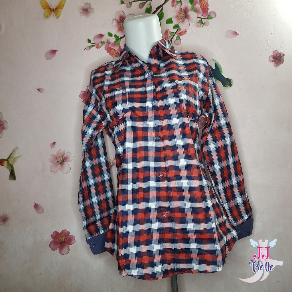 Velove Collection Tartan Red and Navy Kemeja (KNV001)