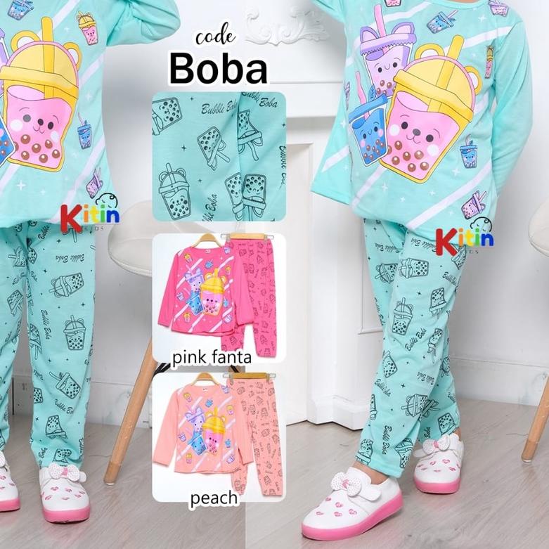 ❂ KITIN - SETELAN BAJU TIDUR DAN PIYAMA ANAK CEWEK/PEREMPUAN ABG JUMBO TANGGUNG 3-12 TAHUN MOTIF BOB