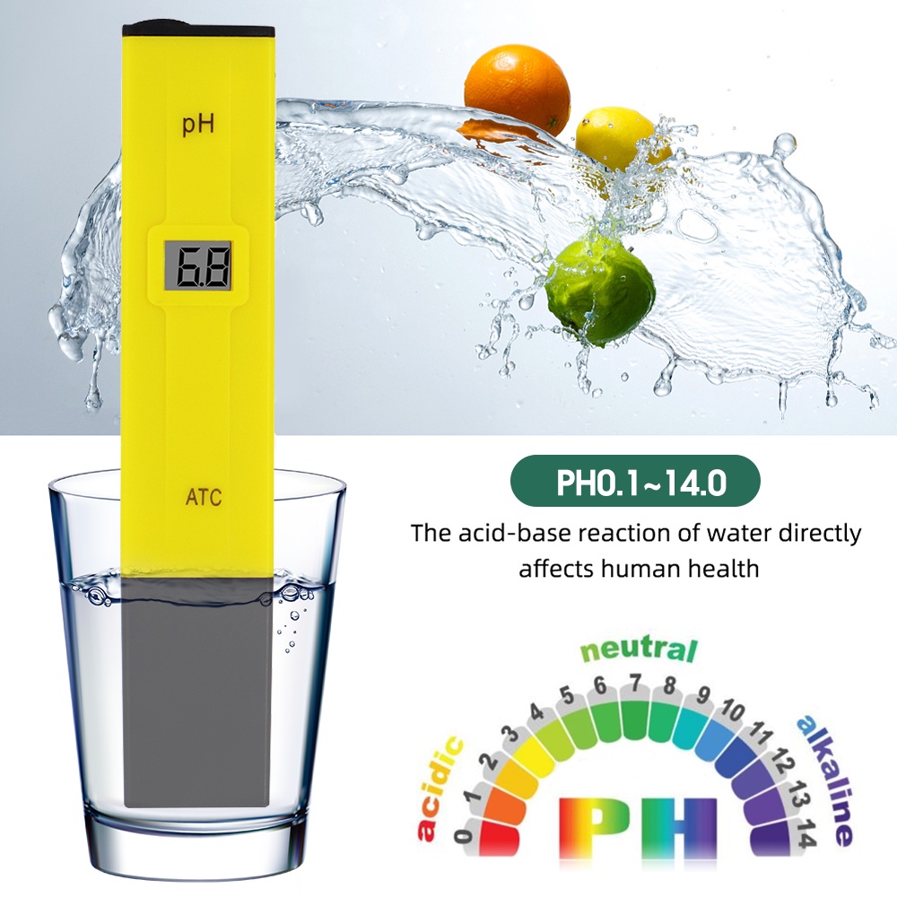 PH Meter Digital Alat Ukur Keasaman Air -Hidroponik,Kolam,Minuman  0.1 0.01 PH Pena