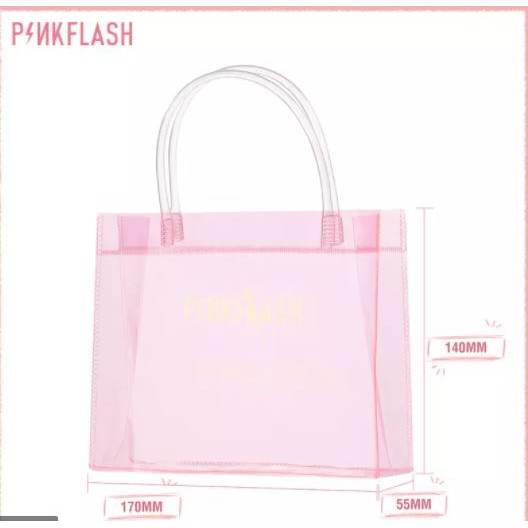 (READY &amp; ORI) Pinkflash Pink Flash Plastic Handbag Tas Kosmetik Transparan