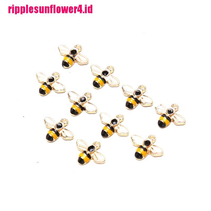 10pcs Liontin Bentuk Lebah Kecil Ukuran 14x12mm Untuk Membuat Perhiasan Kalung Anting