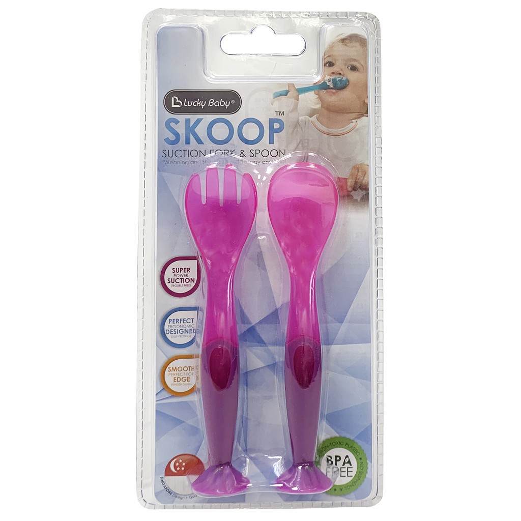 Lucky baby Skoop suction Spoon and Fork