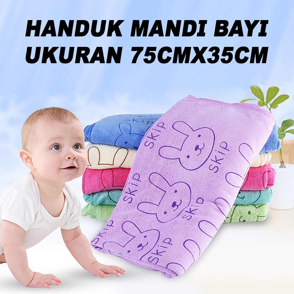 Handuk Mandi Travel Bayi 75 x 35 Cm - Handuk Kain Microfiber - Handuk Travel Lembut