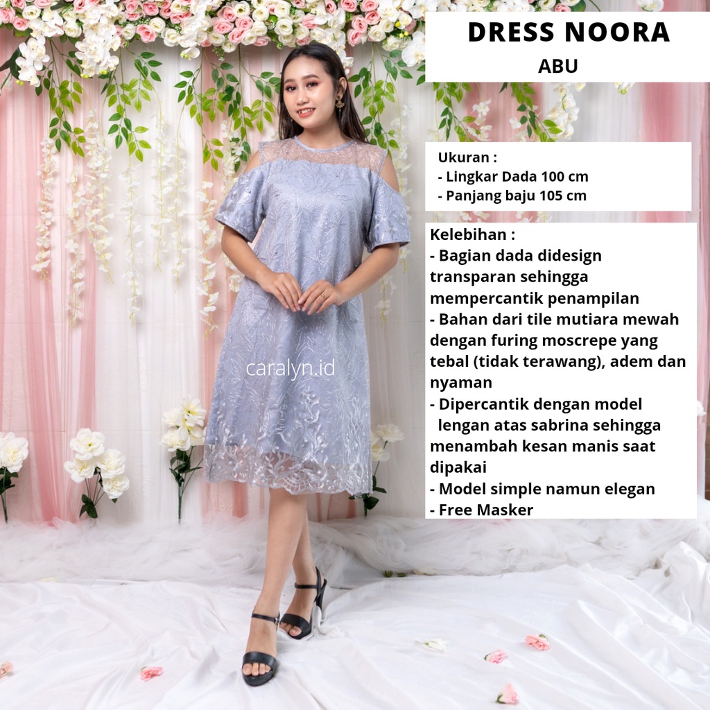 DRESS KOREA BRUKAT KONDANGAN WANITA TERBARU TILE NOORA