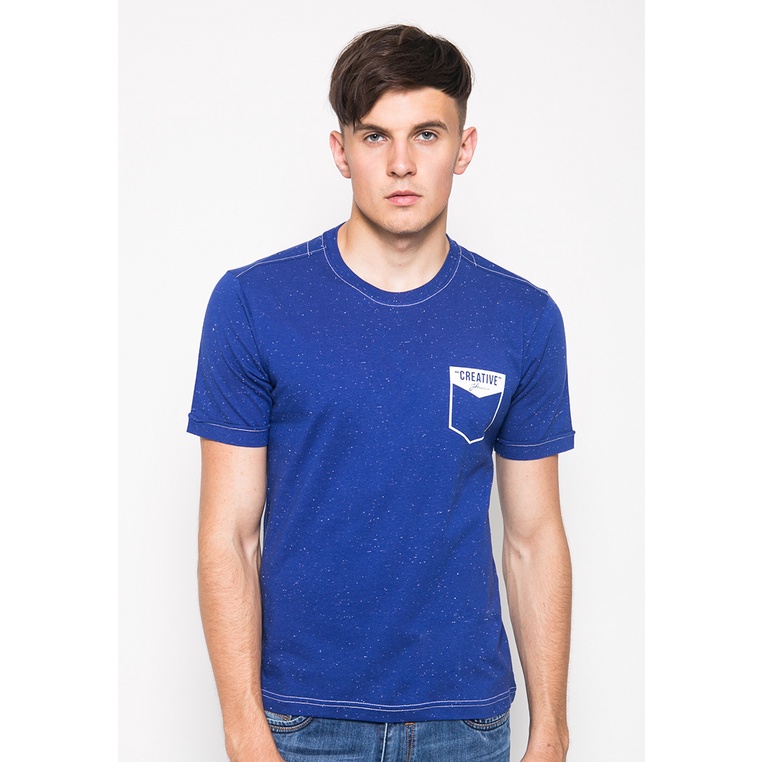 Johnwin - Kaos Pria - Biru - Model Saku - Creative -  ATS.623.M280.01.C S/S
