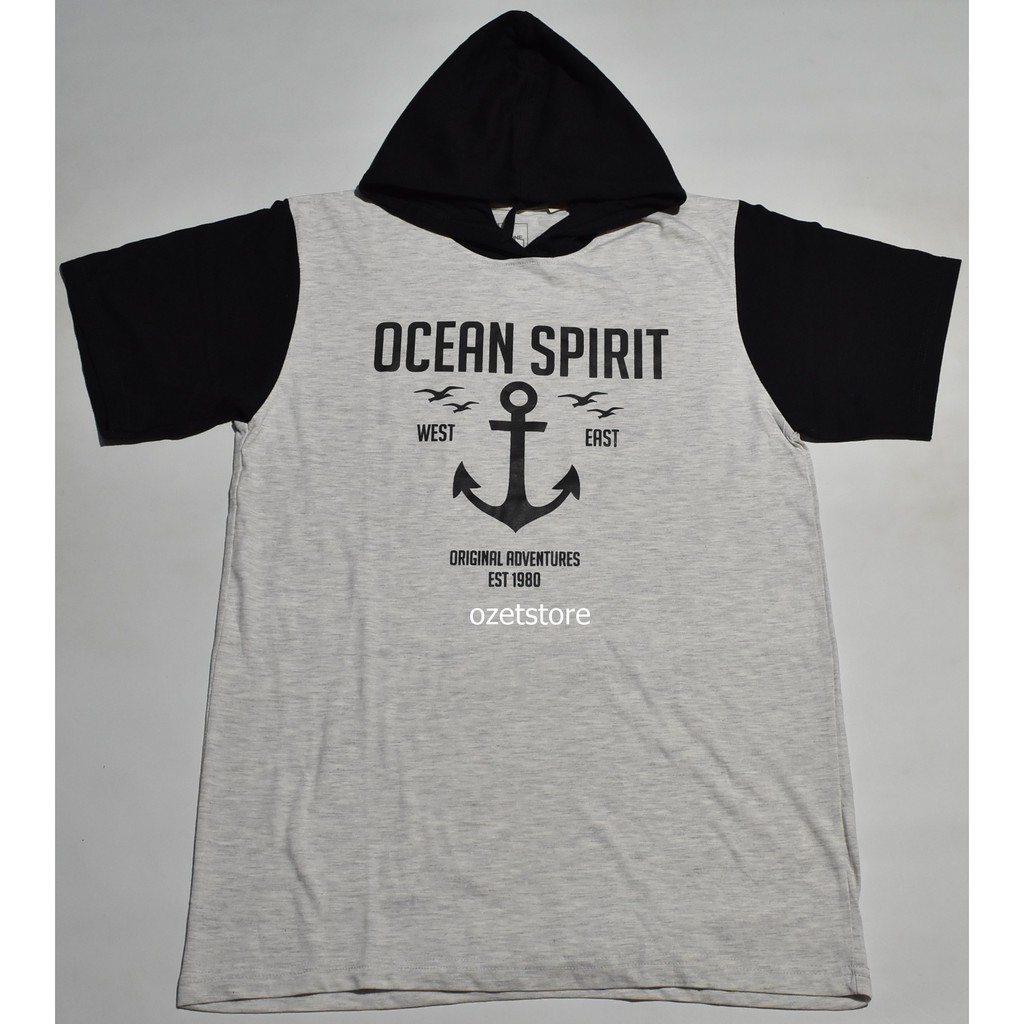 Kaos Merk T Zone Hodie Pria Casual Lengan Pendek Putih Abu KTZ02 ORIGINAL