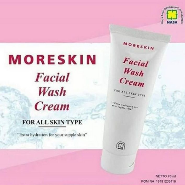 Moreskin Facial Wash Cream / Fwashcream Nasa / Cuci Muka Nasa / Sabun Cuci Muka Nasa